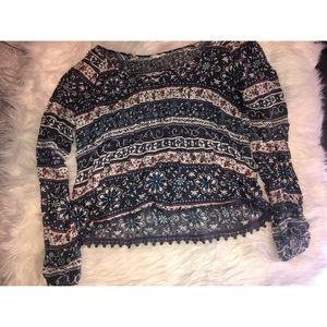 Cropped Long Sleeve Top